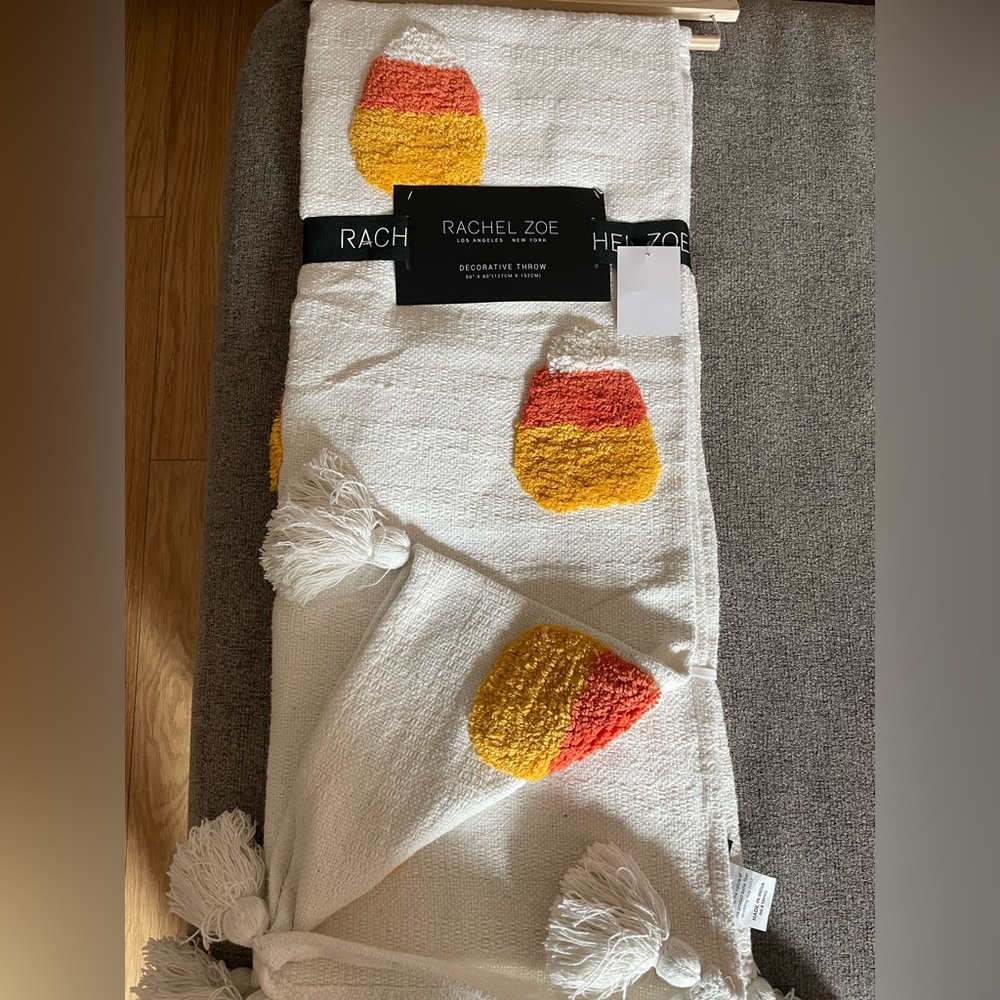 Rachel Zoe Candy Corn Blanket NWT